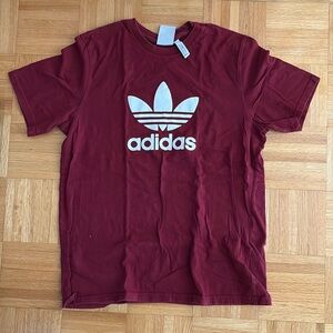 Burgundy Short Sleeve Adidas Top